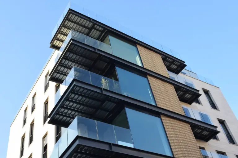 Speicher Quartier im Münsteraner Hafenviertel, Neubau mit Holz- und Glasfassade